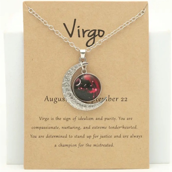 Luminous Zodiac Retro Moon Pendant Necklace & Card NIP - Picture 8 of 15